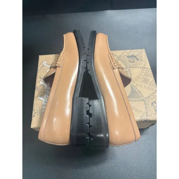 Free People New Liv Leather Penny Loafers Camel Size EU37/US7
