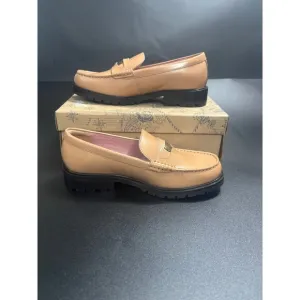 Free People New Liv Leather Penny Loafers Camel Size EU37/US7