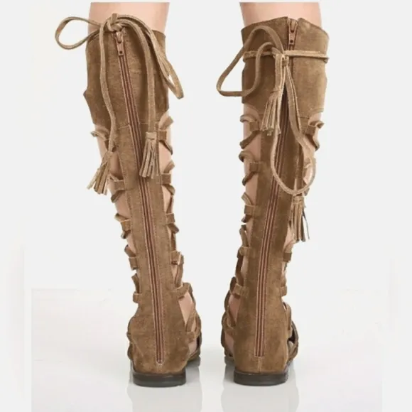 Free People Sandals Sun Seeker Tall Sandal Honey Whiskey 7