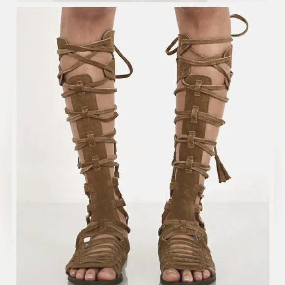 Free People Sandals Sun Seeker Tall Sandal Honey Whiskey 7