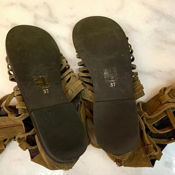 Free People Sandals Sun Seeker Tall Sandal Honey Whiskey 7