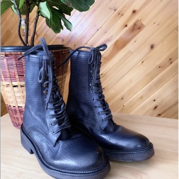 Free People Santa Fe Lace Up Boot/ Dark Blue/ 8