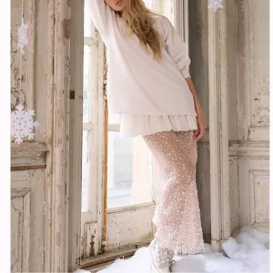 Free People sequin see thru sparkly skirt NEW