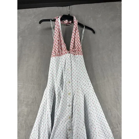 Free People Stelladonna Midi Dress Size Medium Polka Dot Halter Dress Midi