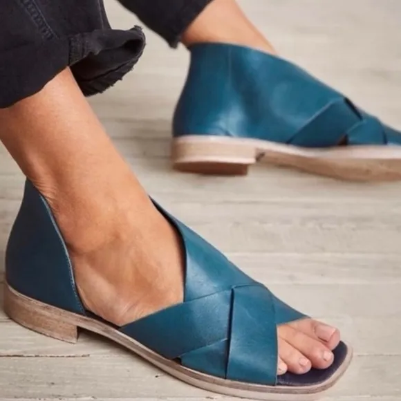 Free People Sun Valley Sandals in Azure Teal