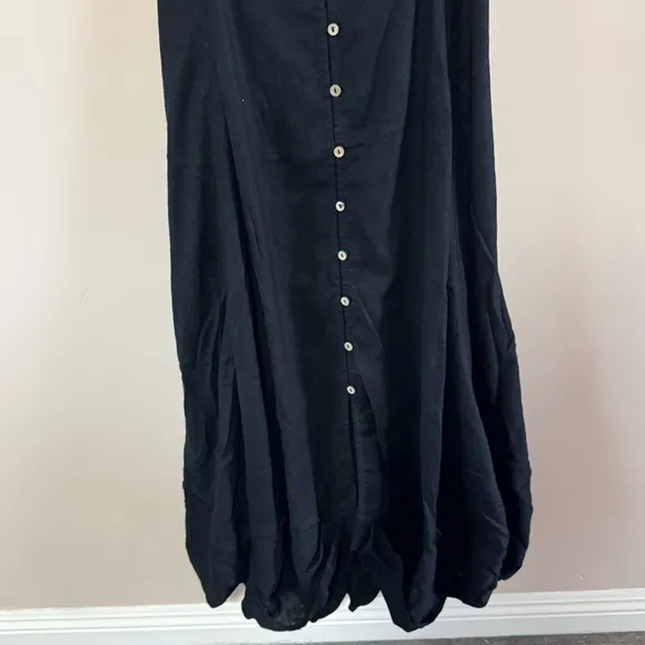 Free People What A Breeze Midi Black Dress Size Medium NWOT