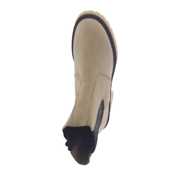 Free People Women's James Leather Chunky Lug Sole Chelsea Boots White Size 9 1/2