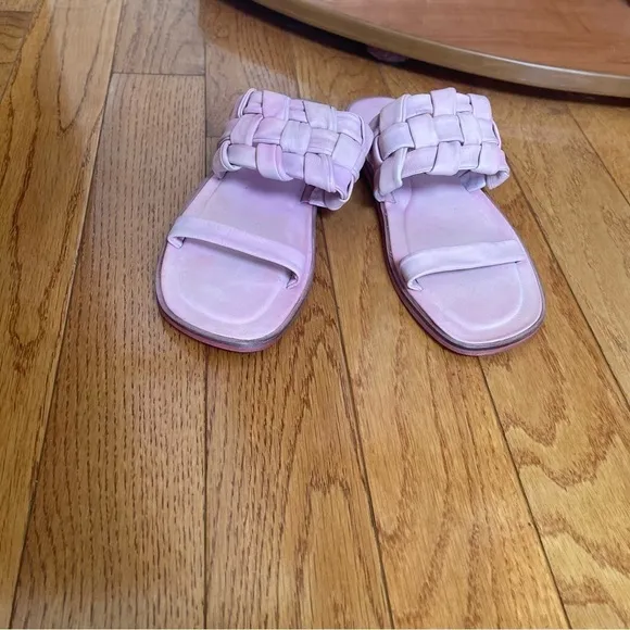 Free People Woven River Leather Slip-On Sandals Pink Super Soft Sz 8/EU 38
