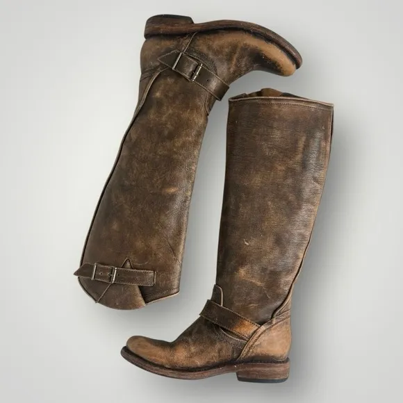 Freebird by Steven Contra brown distressed leather boots