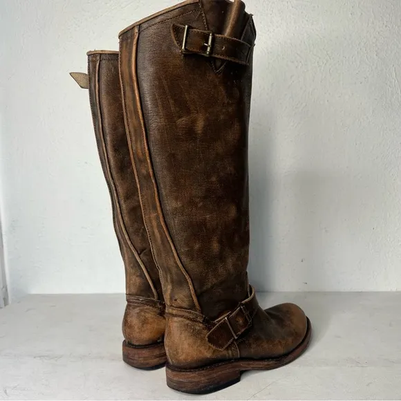 Freebird by Steven Contra brown distressed leather boots