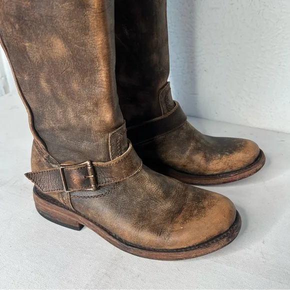 Freebird by Steven Contra brown distressed leather boots