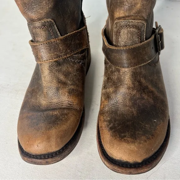 Freebird by Steven Contra brown distressed leather boots