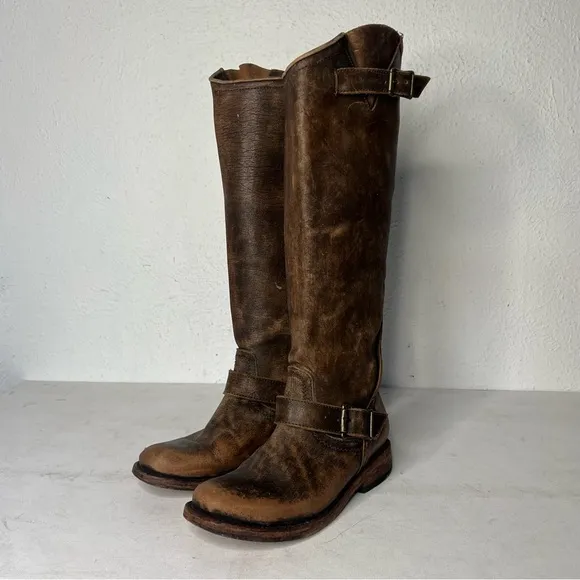 Freebird by Steven Contra brown distressed leather boots