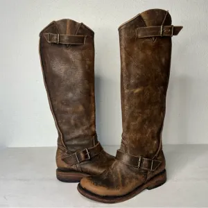 Freebird by Steven Contra brown distressed leather boots