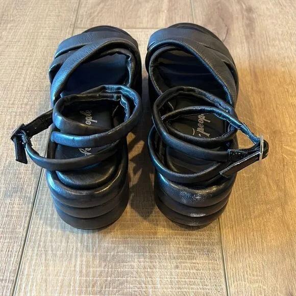 Free People Harper Flatform Sandals Black US 9
