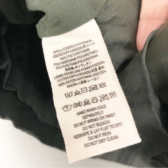 FREE PEOPLE | Vegan Leather Dark Green Modern Femme Mini Skirt Women’s Size 6