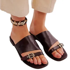 Free People Women's Mila Minimal Flat Slip-On Sandal in Coconut Shell Size US 8
