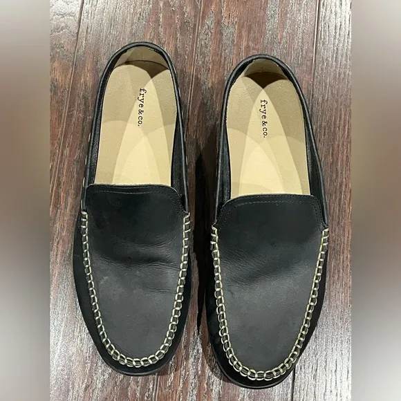 Frye &amp; Co Men Size 11.5  Leather Driving Loafers  Lewis Venetian Moccasin