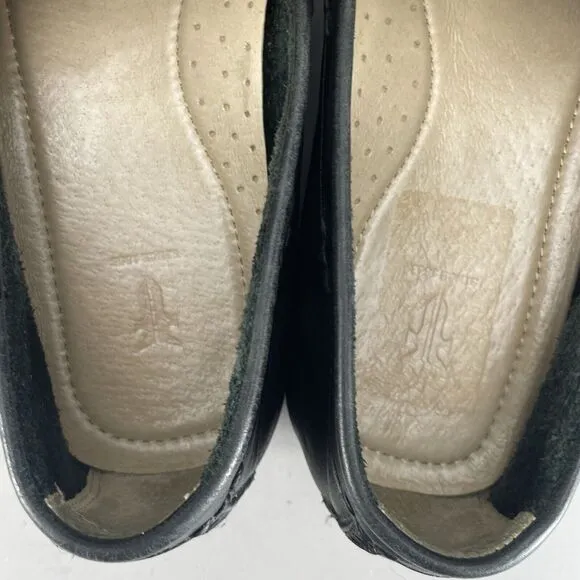 Frye &amp; Co Men's 10 Black Leather Driving Loafers Shoes Lewis Venetian Moccasin