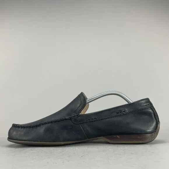 Frye &amp; Co Men's 10 Black Leather Driving Loafers Shoes Lewis Venetian Moccasin