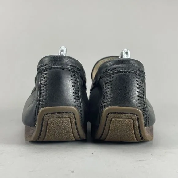 Frye &amp; Co Men's 10 Black Leather Driving Loafers Shoes Lewis Venetian Moccasin