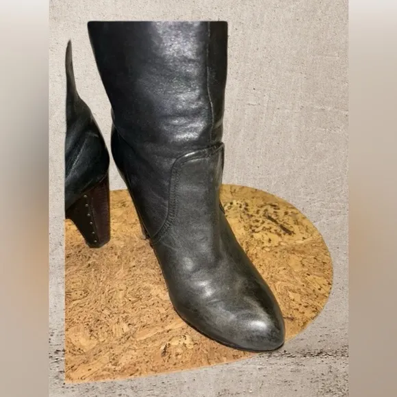 FRYE Bethany Genuine Leather Mid-Calf Boot Black Women’s Size 7 1/2.
