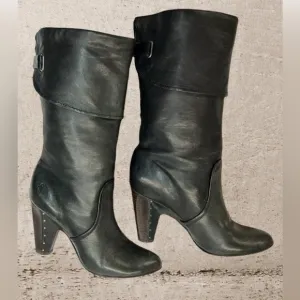 FRYE Bethany Genuine Leather Mid-Calf Boot Black Women’s Size 7 1/2.