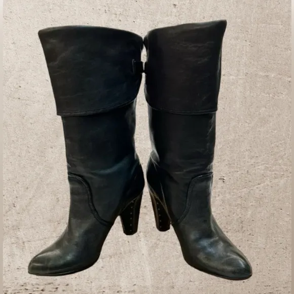 FRYE Bethany Genuine Leather Mid-Calf Boot Black Women’s Size 7 1/2.