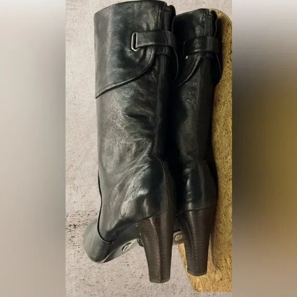 FRYE Bethany Genuine Leather Mid-Calf Boot Black Women’s Size 7 1/2.
