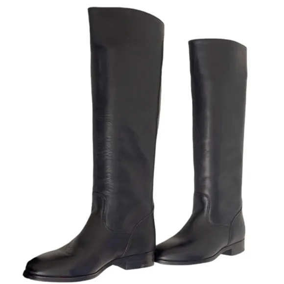 Frye black  mid calf  leather boots size 6M