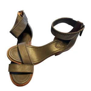 Frye Brielle Gray Back Zipper Leather Sandals~ Size 8.5~ Excellent Condition