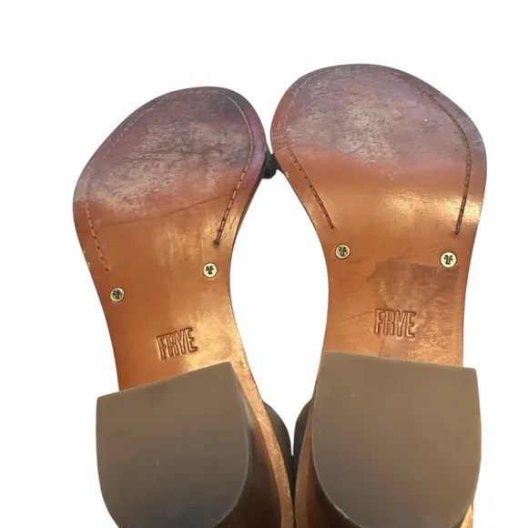 Frye Brielle Gray Back Zipper Leather Sandals~ Size 8.5~ Excellent Condition