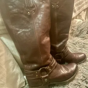 Frye Brown Melissa Harness Leather Boots