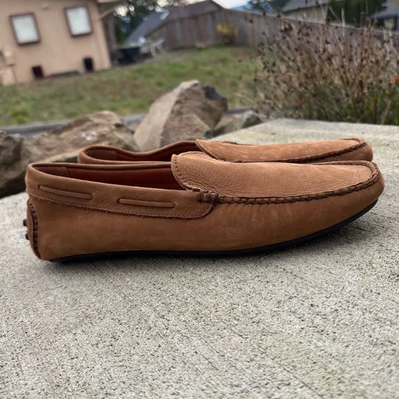 Frye Brown Venetian Leather Moccasin Mens Size 9.5 D Driving Loafers Sho…