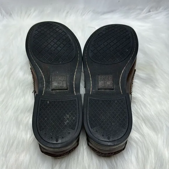 Frye Greg Distressed Leather Penny Loafers Style 3480626 Sz 8.5