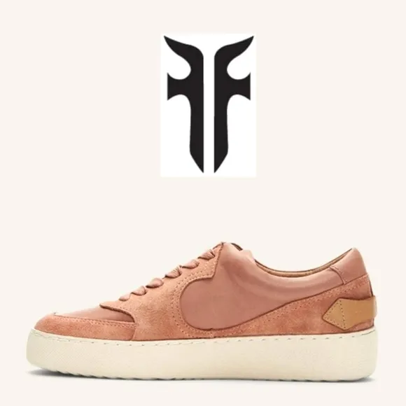 FRYE LE Webster Western Rose Low Lace Leather/Suede Sneakers $198/2022'/RARE