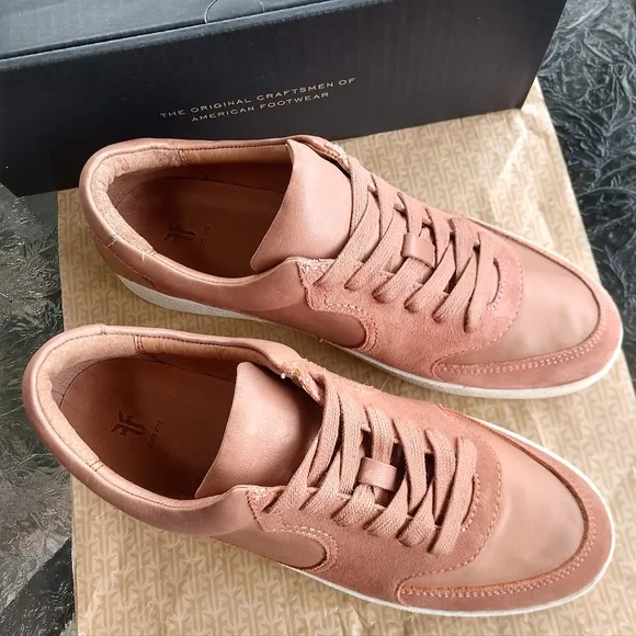 FRYE LE Webster Western Rose Low Lace Leather/Suede Sneakers $198/2022'/RARE