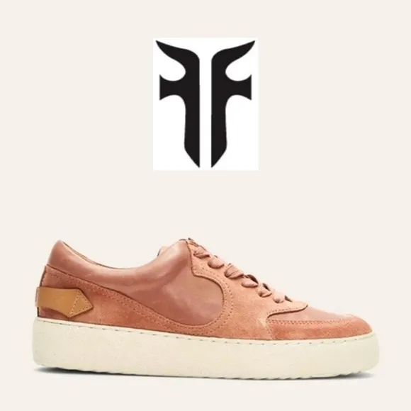 FRYE LE Webster Western Rose Low Lace Leather/Suede Sneakers $198/2022'/RARE