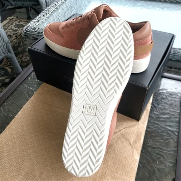 FRYE LE Webster Western Rose Low Lace Leather/Suede Sneakers $198/2022'/RARE