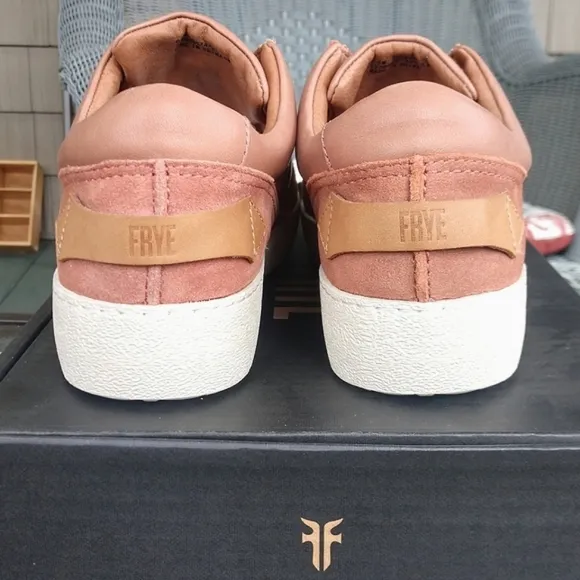 FRYE LE Webster Western Rose Low Lace Leather/Suede Sneakers $198/2022'/RARE