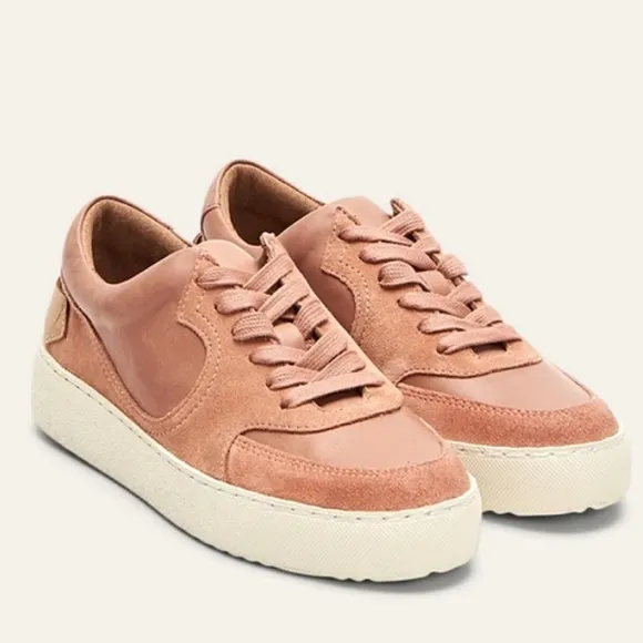 FRYE LE Webster Western Rose Low Lace Leather/Suede Sneakers $198/2022'/RARE