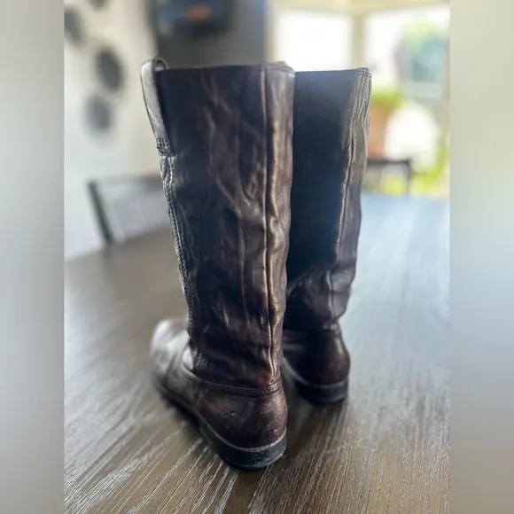Frye Leather boots marrón mid calf western bohemian country Nashville