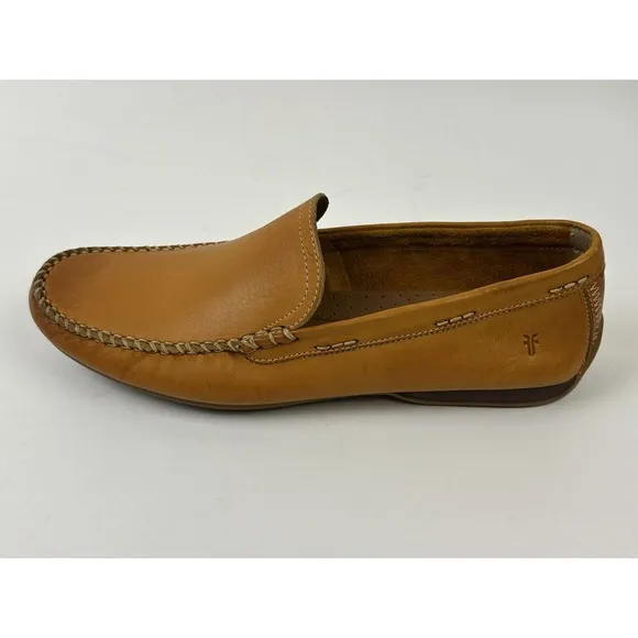 Frye Lewis Venetian Loafers Driving Mocs Mens 12 D Brown Leather Shoes NEW