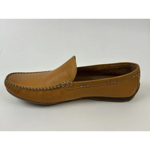 Frye Lewis Venetian Loafers Driving Mocs Mens 12 D Brown Leather Shoes NEW