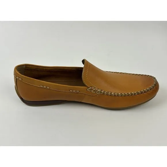 Frye Lewis Venetian Loafers Driving Mocs Mens 12 D Brown Leather Shoes NEW