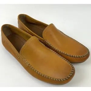 Frye Lewis Venetian Loafers Driving Mocs Mens 12 D Brown Leather Shoes NEW