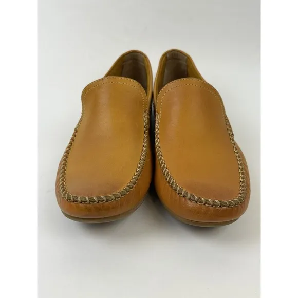 Frye Lewis Venetian Loafers Driving Mocs Mens 12 D Brown Leather Shoes NEW