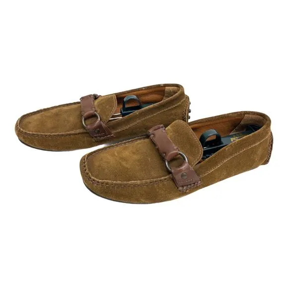 FRYE Mens Driving Loafers Moccasins Allen Ring Keeper Brown Suede Leather   7