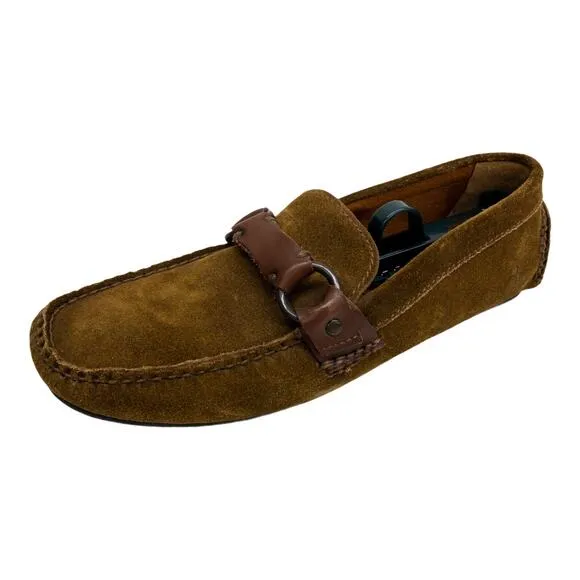 FRYE Mens Driving Loafers Moccasins Allen Ring Keeper Brown Suede Leather   7