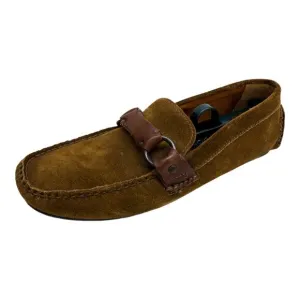 FRYE Mens Driving Loafers Moccasins Allen Ring Keeper Brown Suede Leather   7
